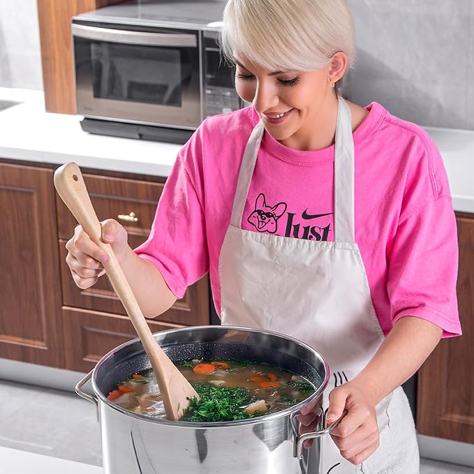 Wooden Spoons for Cooking, Large Wooden Spoons Wooden Mixing Spoon Heat Resistant Wooden Cooking Utensils for Nonstick Cookware