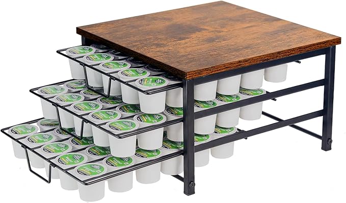 3 Tier Coffee Capsule Storage Drawer,Coffee Pod Holder for K Cups,90 Capacity Coffee Capsule Storage Organizer Holder,Office or Home Kitchen Counter Organizer