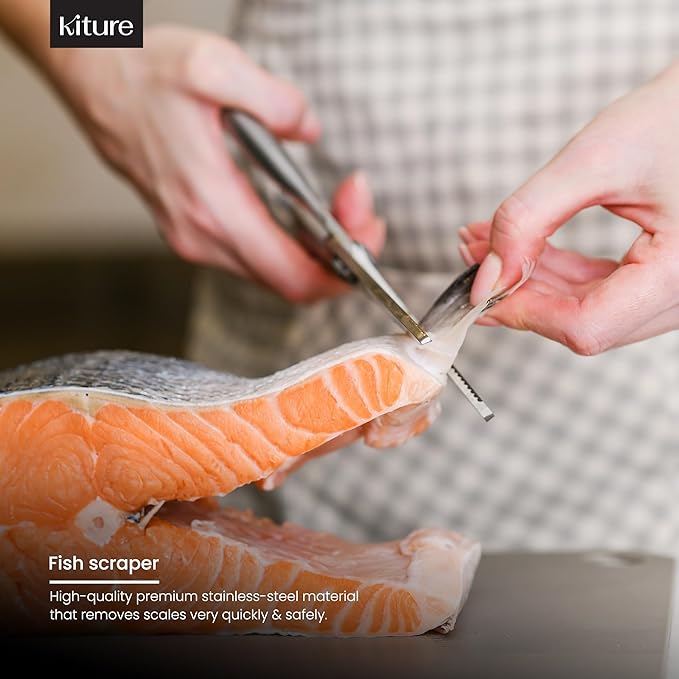 Heavy Duty Kitchen Shear with Bonus MultiPurpose and Herb Scissors 420 Stainless Steel for Chicken, Meat, Fish and Poultry Gift Set with Kitchen Shears for Food and Herbs Scissors by Kiture