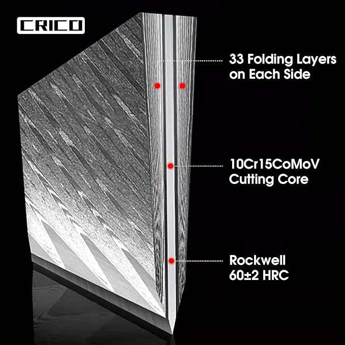 CRICO Boning Knife 5.5 inch Flexible Fillet Knives, VG10 Damascus Super Steel Forged 67-Layers, Full Tang Wood&Resin Handle, Gift Box - Flow Series