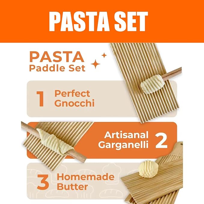 16PCS Pasta Making Tools Set Include 1 Pasta Drying Rack 1 Gnocchi Board 1 Dough Scraper 1 stainless steel Rolling Pin 4 Ravioli Maker Cutter 2 Dumpling Maker Tool 1 Noodle Cutter For Homemade Pasta