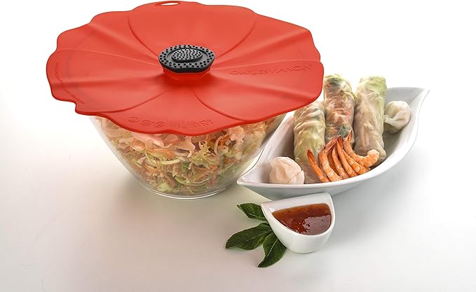 Charles Viancin - Poppy Silicone Lid for Food Storage and Cooking - Airtight Seal on Any Smooth Rim Surface - BPA-Free - Oven, Microwave, Freezer, Stovetop and Dishwasher Safe (6 Inch)