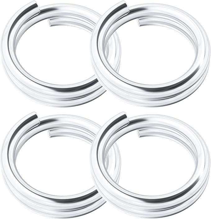 4pcs Jump Rings for Jewelry Making, 925 Sterling Silver Split Jump Ring, 4mm Double Loops Small Key Rings Open Connector Closures for Necklace Bracelets Jewelry Marking