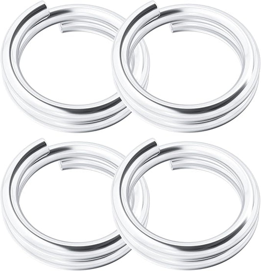 4pcs Jump Rings for Jewelry Making, 925 Sterling Silver Split Jump Ring, 4mm Double Loops Small Key Rings Open Connector Closures for Necklace Bracelets Jewelry Marking