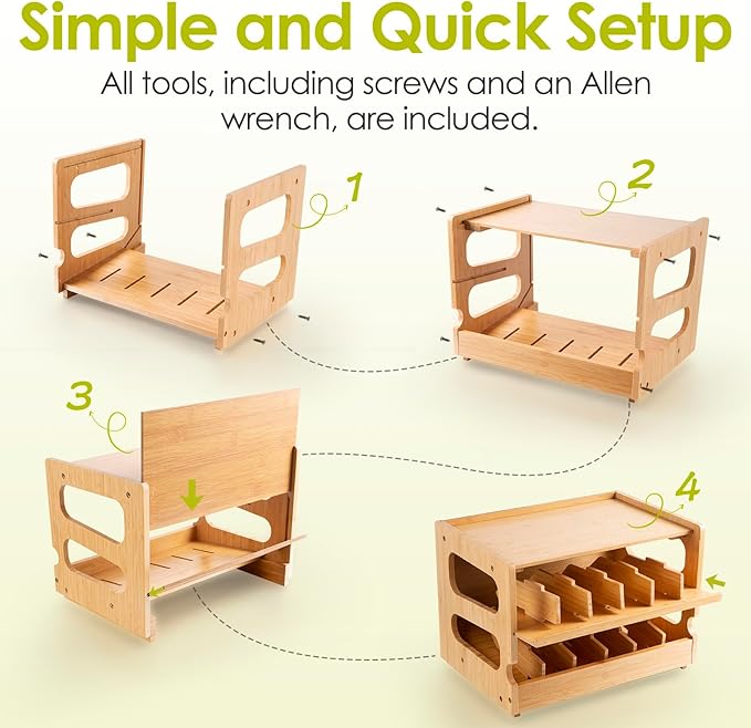 Coanto Upgraded Cat Food Organizer, Cat Food Can Organizer, Can Organizer for Pantry, Cat Food Storage, Bamboo, Holds 36 (3oz) Cans