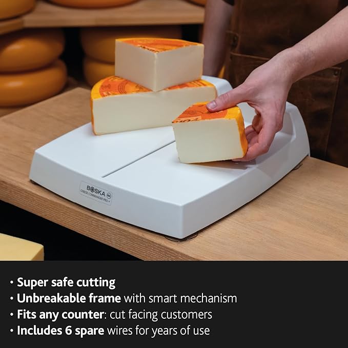 BOSKA Cheese Commander Pro+ - Wire slicer - Cheese Slicer - Professional cutter - Slicer For cheese like Cheddar and Gouda - For Block Heavy Duty Wires - NSF Certified