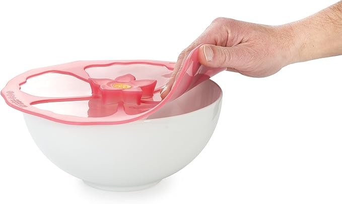 Charles Viancin - Hibiscus Silicone Lid for Food Storage and Cooking - 11''/28cm - Airtight Seal on Any Smooth Rim Surface - BPA-Free - Oven, Microwave, Freezer, Stovetop and Dishwasher Safe