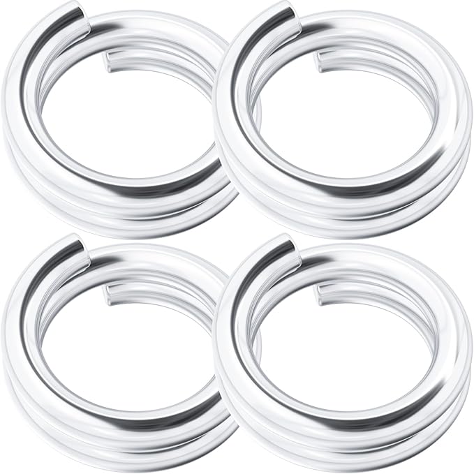 4pcs Jump Rings for Jewelry Making, 925 Sterling Silver Split Jump Ring, 6mm Double Loops Small Key Rings Open Connector Closures for Necklace Bracelets Jewelry Marking