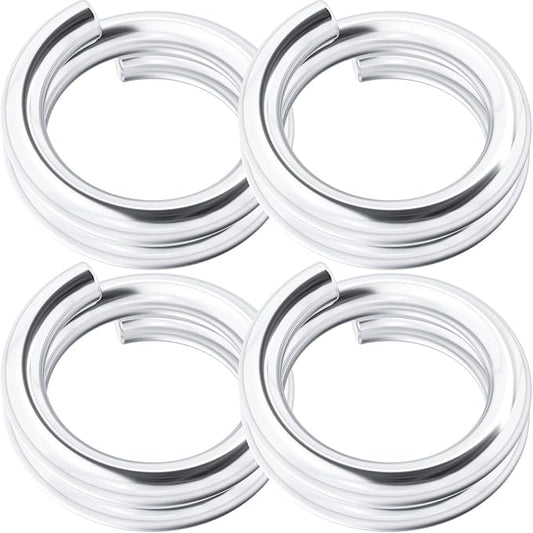4pcs Jump Rings for Jewelry Making, 925 Sterling Silver Split Jump Ring, 6mm Double Loops Small Key Rings Open Connector Closures for Necklace Bracelets Jewelry Marking