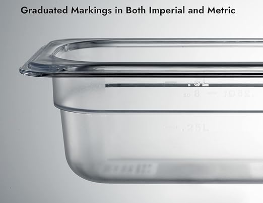 CURTA 6 Pack NSF Food Pans, Half Size 2 1/2 Inch Deep, Commercial Polycarbonate Plastic Clear Freezer-Safe