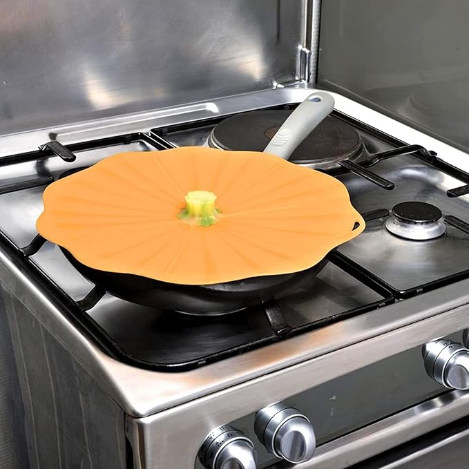 Charles Viancin Silicone Lid - Pumpkin/Fall Theme - Airtight Microwave, Oven, Stovetop, and Dishwasher Safe Pan or Bowl Lid (8 Inch)