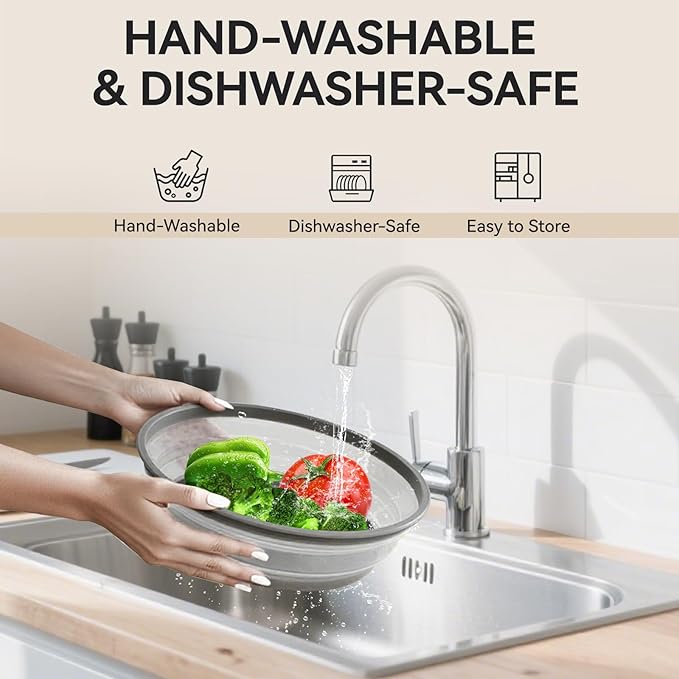 WENWELL 12" Microwave Splatter Cover & Mat,Large Vented Collapsible Splatter Guard dish Plate lid & Silicone Round Kitchen Mat for Food