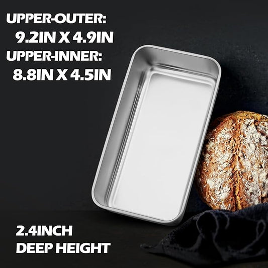 Leonyo 8 Pack Loaf Pans for Baking Bread, 9IN x 5IN Stainless Steel Loaf Bread Pans Set for Homemade Meatloaf, Bananas, Brownies, Lasagnas, Dishwasher Oven Safe