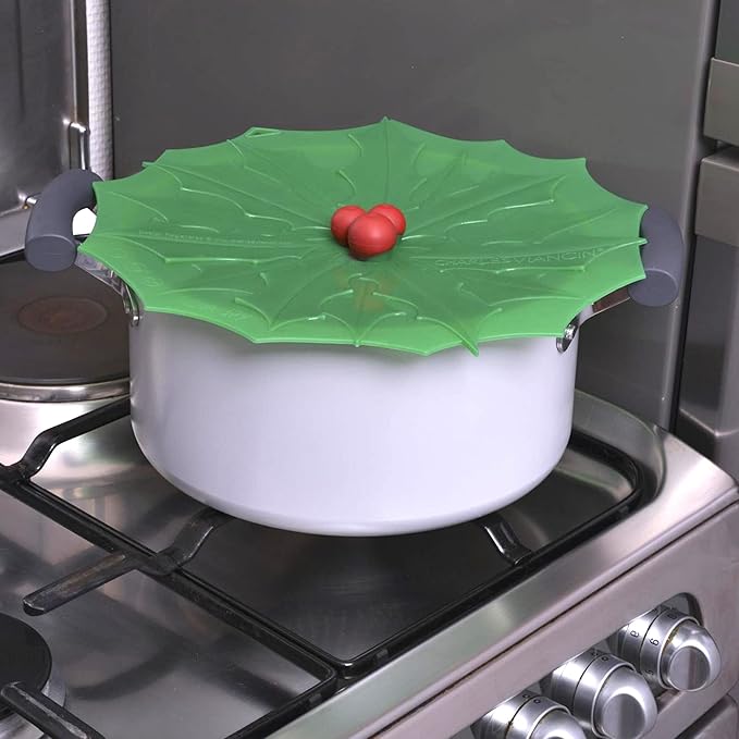 Charles Viancin - Holly Silicone Lid for Food Storage and Cooking - 9''/23cm - Airtight Seal on Any Smooth Rim Surface - BPA-Free - Oven, Microwave, Freezer, Stovetop and Dishwasher Safe