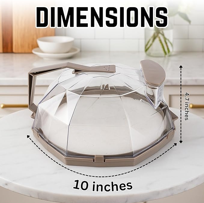 Microwave Splatter Cover 10 Inch BPA-Free, Microwave Cover with Silicone Guard Built-in Steam Vents, Anti-Scald Bowl Clips, Easy-Grip Handle, Durable splatter cover for Food Protection