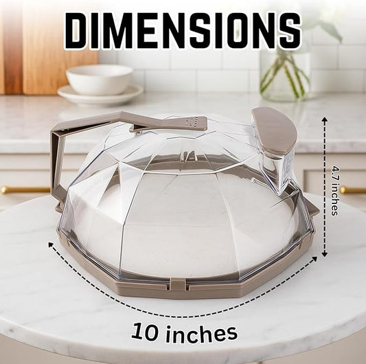 Microwave Splatter Cover 10 Inch BPA-Free, Microwave Cover with Silicone Guard Built-in Steam Vents, Anti-Scald Bowl Clips, Easy-Grip Handle, Durable splatter cover for Food Protection