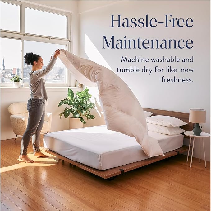 Brooklinen Lightweight Luxury Down Comforter, 100% Natural Canadian Duck Down Duvet Insert - 650 Fill Power, 100% Cotton Shell, King/Cali King Size Comforter for Warm Sleepers