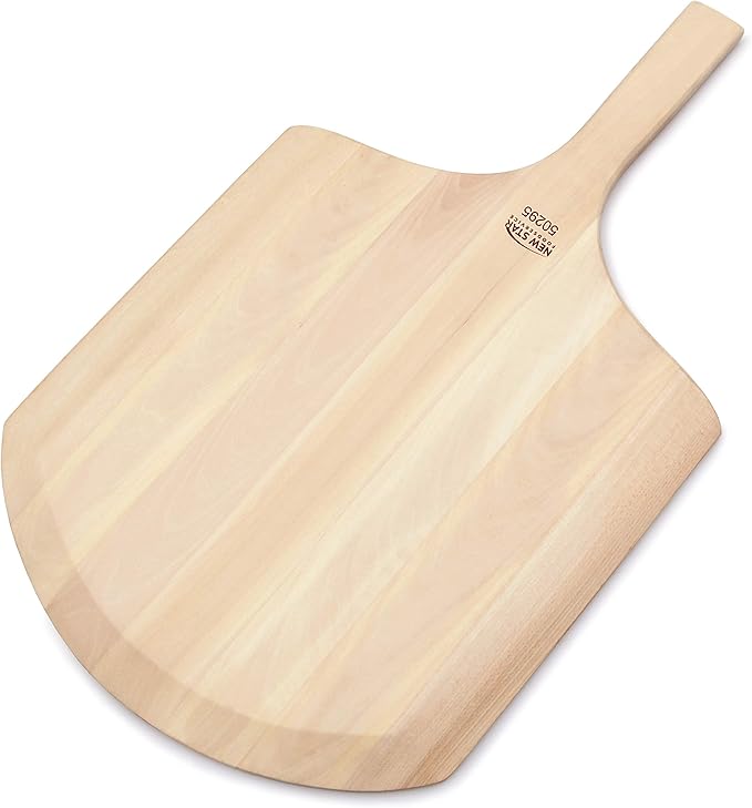 New Star Foodservice 50295 Restaurant-Grade Wooden Pizza Peel, 16" L x 14" W Plate, with 10" L Wooden Handle, 24" Overall Length