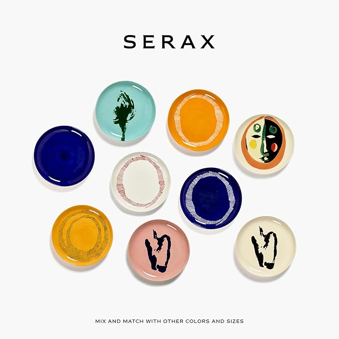 Appetizer Plate | Feast tableware by Ottolenghi | 2 Starter Plates | Stoneware Dinnerware Set in mixed color | luxury Dishware Set for Dinner at Home, Party | Kitchen Sets