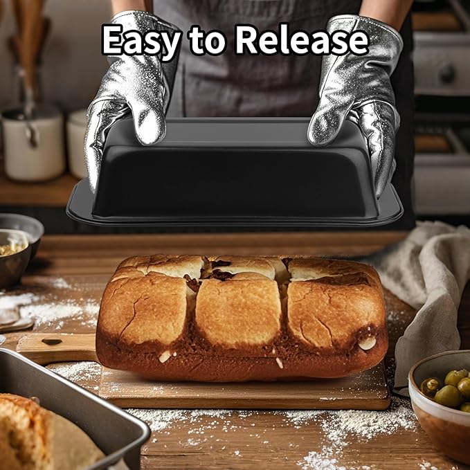 2PCS Nonstick Bread Pan - 8” x 4” Carbon Steel Loaf Baking Pans, Dishes，Rectangle Baking Supplies for Homemade Bread, Meatloaf, Cakes, Sourdough, Brownies, and Lasagnas