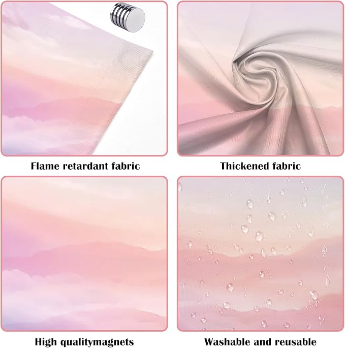 2 Pcs Fluorescent Light Covers - 4 x 2 Feet Covers for Ceiling Lights, Magnetic Light Filters for Classroom, Office, Hospitals, Home (Pink - Sky)