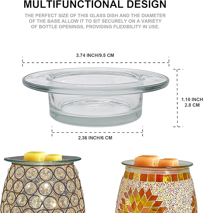 Replacement Wax Warmer Dish - Fits Most Wax Warmers - Durable Glass Dish for Wax Melts Melter Wax