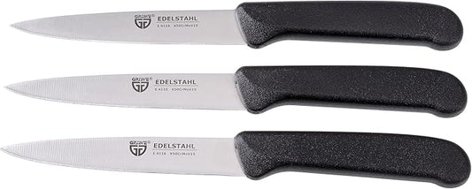 Vegetable Knives Set of 3 Stainless Steel, Black, Super Sharp, Dishwasher Safe