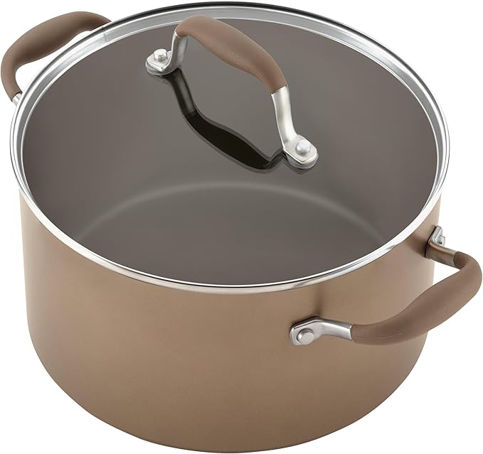 Anolon Advanced Home Hard Anodized Nonstick Cookware/Pots and Pans Set, 9 Piece - Bronze