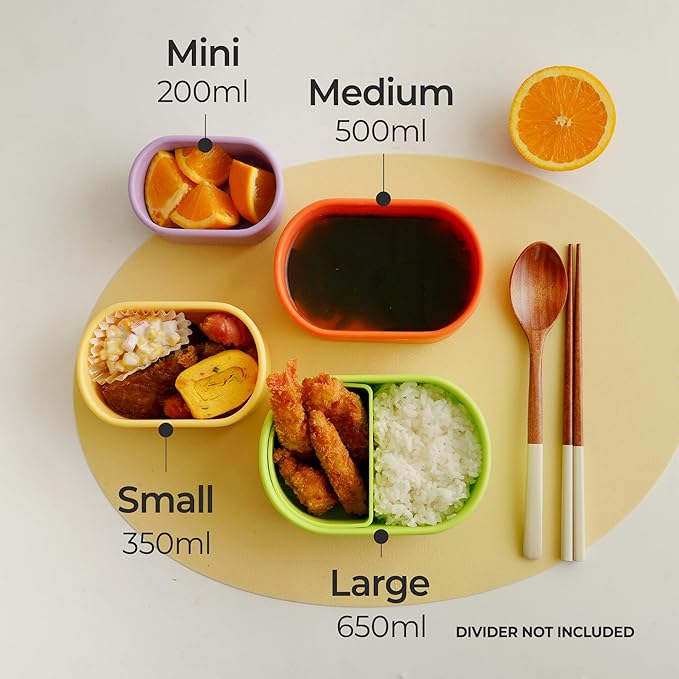 Premium Korean-Made Silicone Airtight Food Container with Steam Vent – BPA Free, Leakproof, Microwave & Freezer Safe Meal Prep. & Leftovers Storage (Mango Yellow, 650ML)