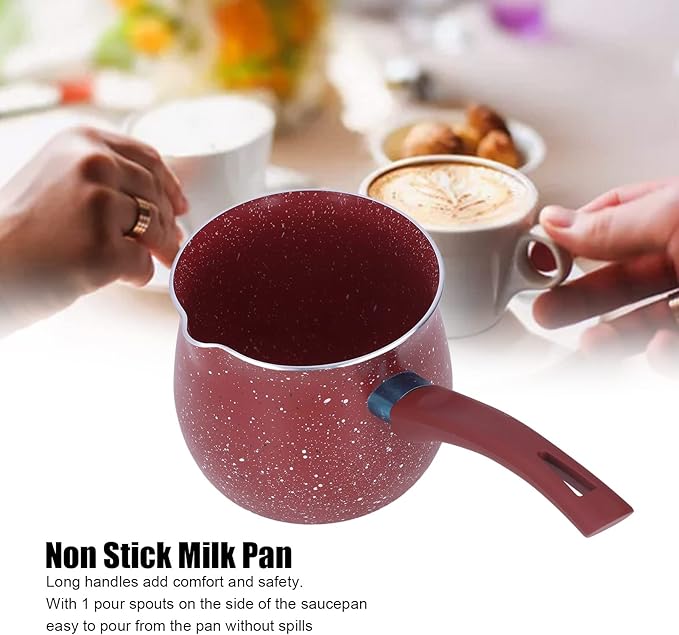 butter warmer Pan, Non Stick Milk Pan Mini Coffee Pot Saucepan Lightweight Kitchen Cooking Pot Aluminium Alloy Saucepan Cooking Pots Pot Stone Pot(red)