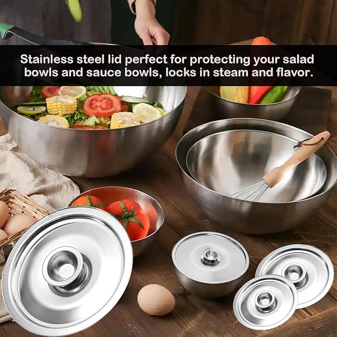 2Pcs Stainless Steel Pot Cover 7.9Inch Pan Lid Universal Lid Pots Pans Cookware Lid Replacement Accessories for Skillets Frying Pans, 20cm