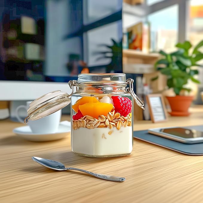 ComSaf Small Glass Jars with Airtight Lid Set of 12, Spice Jars 8 oz, Mason Jars 8 oz, Small Canning Jar, 8oz Jars with Lids for Kitchen, Jam, Jelly, Honey, Dessert, Salad, Shower Wedding Favors