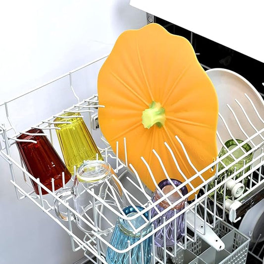 Charles Viancin Silicone Lid - Pumpkin/Fall Theme - Airtight Microwave, Oven, Stovetop, and Dishwasher Safe Pan or Bowl Lid (8 Inch)