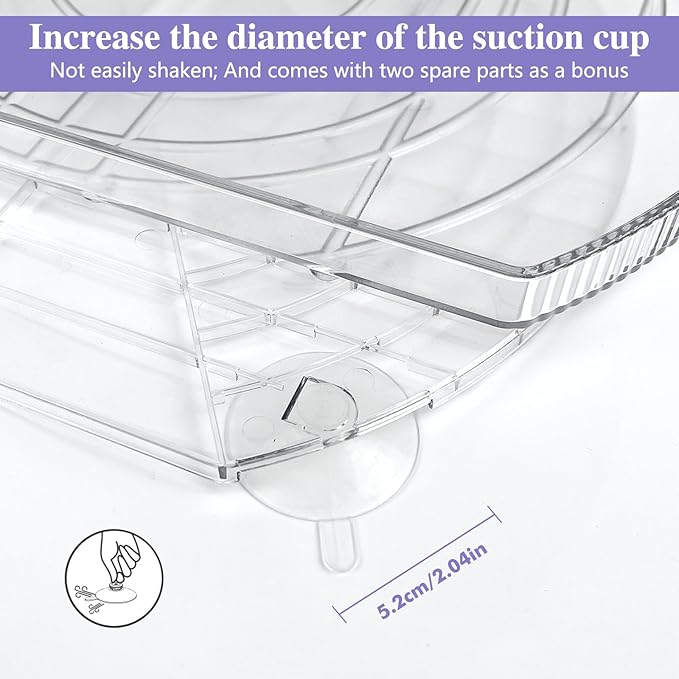 360° Rotating Lazy Susan Turntable - Multifunctional Rectangular Organizer 16.5" x 11.1" for Refrigerator, Cabinet, Pantry, and Kitchen Countertop (1 Pack)