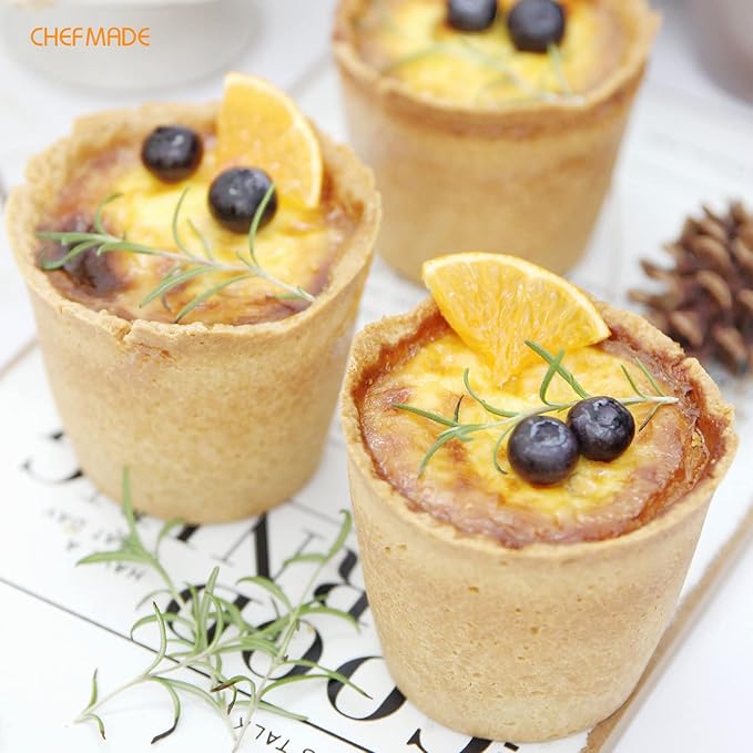 CHEFMADE Muffin Cake Pan, 6-Cavity Non-Stick Jumbo Cupcake Pan Bakeware for Oven Baking (Champagne Gold)