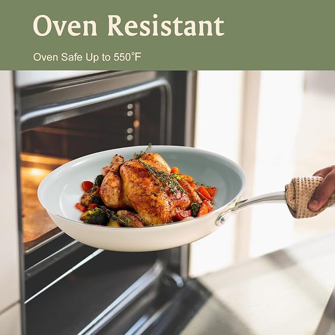 Nonstick Frying Pans Ceramic Skillet: 8Inches Non Stick Egg Fry Pan - PFOA PTFE PFAS Free