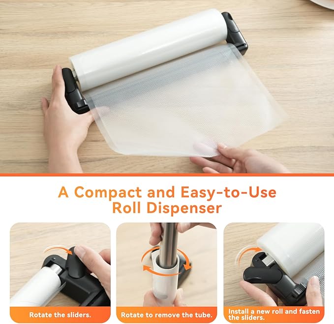 Wevac Vacuum Sealer Bags Rolls with Dispenser, 11"x50' (2 Pack) – Heavy Duty, Leakproof Food Storage for Sous Vide, Meal Prep & Freezer – Compatible with Food Saver