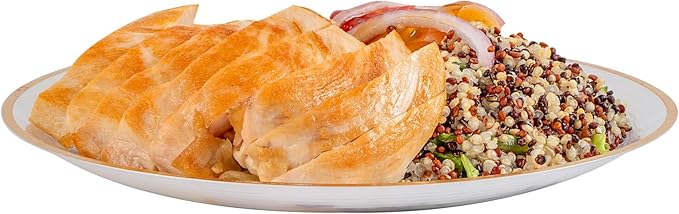 Restaurantware Plastic Plates 100 Pcs 7.25" Gold Rimmed Disposable Plates Heavy-Duty White Translucent Rippled Plastic Dinner Servers for Party, Weddings, Salads, Desserts, and Appetizers