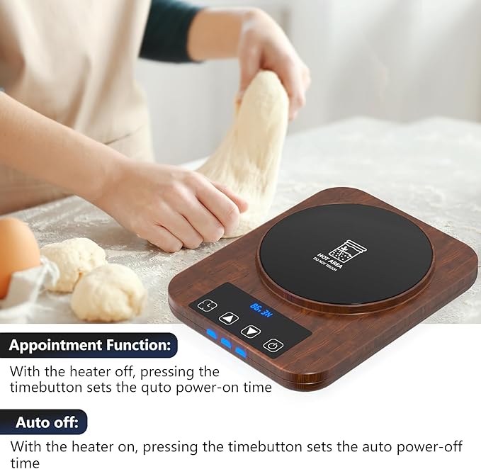 Sourdough Starter Warmer, Precise 1°F Thermostat Control (70-100°F) Sourdough Warming Mat, Smart Warming On/Off, 12-Hour Timer Sourdough Warmer(Wood Grain)