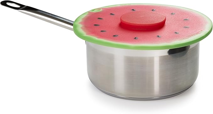 Charles Viancin - Watermelon Silicone Lid for Food Storage and Cooking - 8''/20cm - Airtight Seal on Any Smooth Rim Surface - BPA-Free - Oven, Microwave, Freezer, Stovetop and Dishwasher Safe