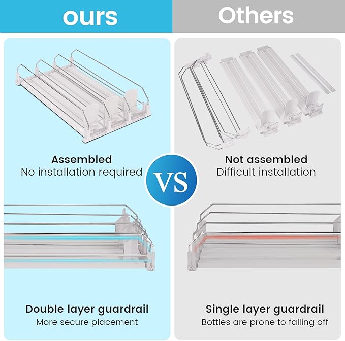 Automatic Soda Can Organizer for Refrigerator Can Dispenser for Beer Soda Seltzer Drink Pop Can Holder Self-Pushing Drink Organizer for Fridge Storage 12 cans of 11.15oz 12oz 16oz 16.9oz