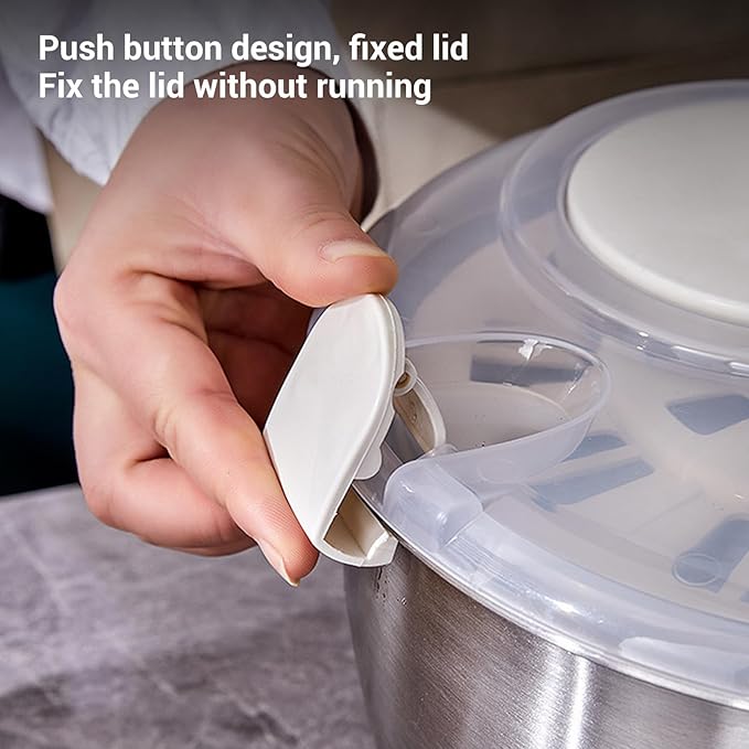 Stainless Steel Salad Spinner 5L, Multifunctional Vegetable Dryer with with Lid Drain Bowl Colander for Home Kitchen
