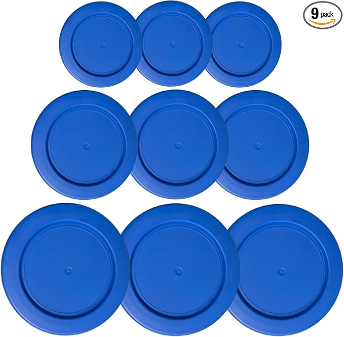 2, 4 & 7 Cup Blue Replacement Lids/Covers for Pyrex, Anchor Hocking & KlareWare Storage Bowls *Lids Only Glass Container Not Included* (9 Pack *Three of Each Size*)