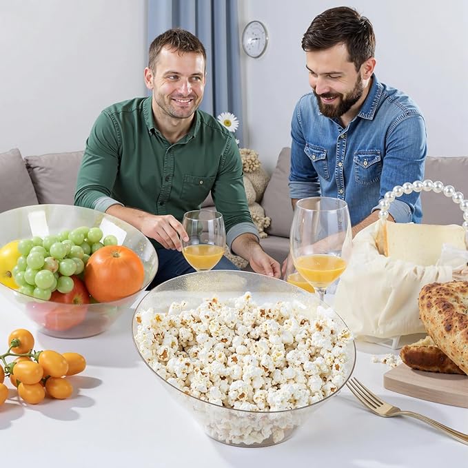 bUCLA 12 Pack Gold Glitter Plastic Serving Bowls - 54 OZ Angled Serving Bowls Disposable for Chip,Candy, Snack,Salad & Fruit - Ideal for Party, Wedding & Thanksgiving