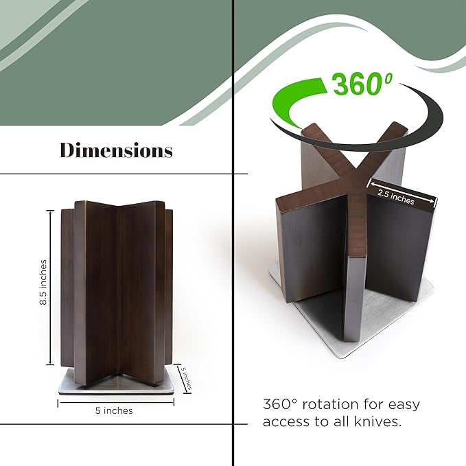 SPIN & SLICE Rotating Magnetic Knife Block