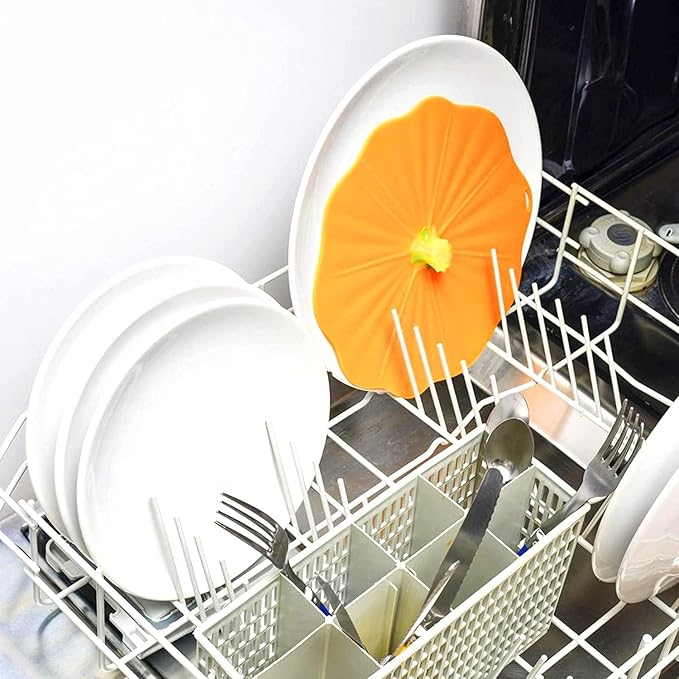 Charles Viancin Silicone Lid - Pumpkin/Fall Theme - Airtight Microwave, Oven, Stovetop, and Dishwasher Safe Pan or Bowl Lid (6 Inch)