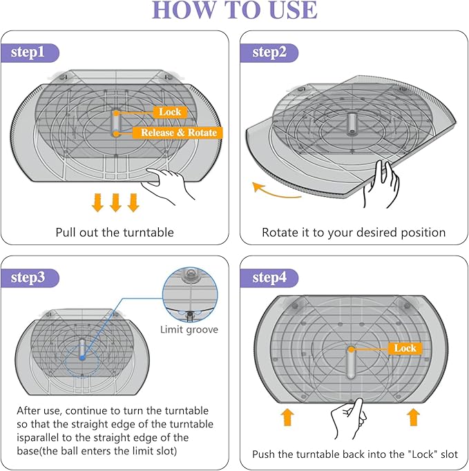 360° Rotating Lazy Susan Turntable - Multifunctional Rectangular Organizer 16.5" x 11.1" for Refrigerator, Cabinet, Pantry, and Kitchen Countertop (1 Pack)