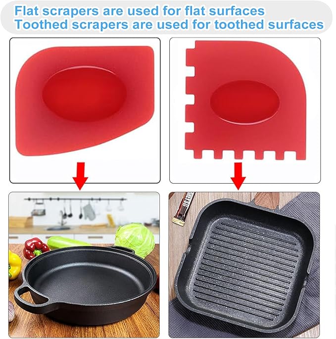 Onewly Cast Iron Scrubber and Scraper, Chain Mail Scrubber Cast Iron for Cleaning Dishes, Stock Pots, Pans, Griddles, Grills, Dish Scouring Pads