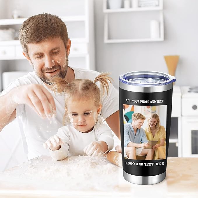 24 Pack Personalized Stainless Steel Tumbler,20oz Custom Water Bottle,Insulated Tumblers with Lids and Straws, Customizable Logo Pictureto, Engraved Termos