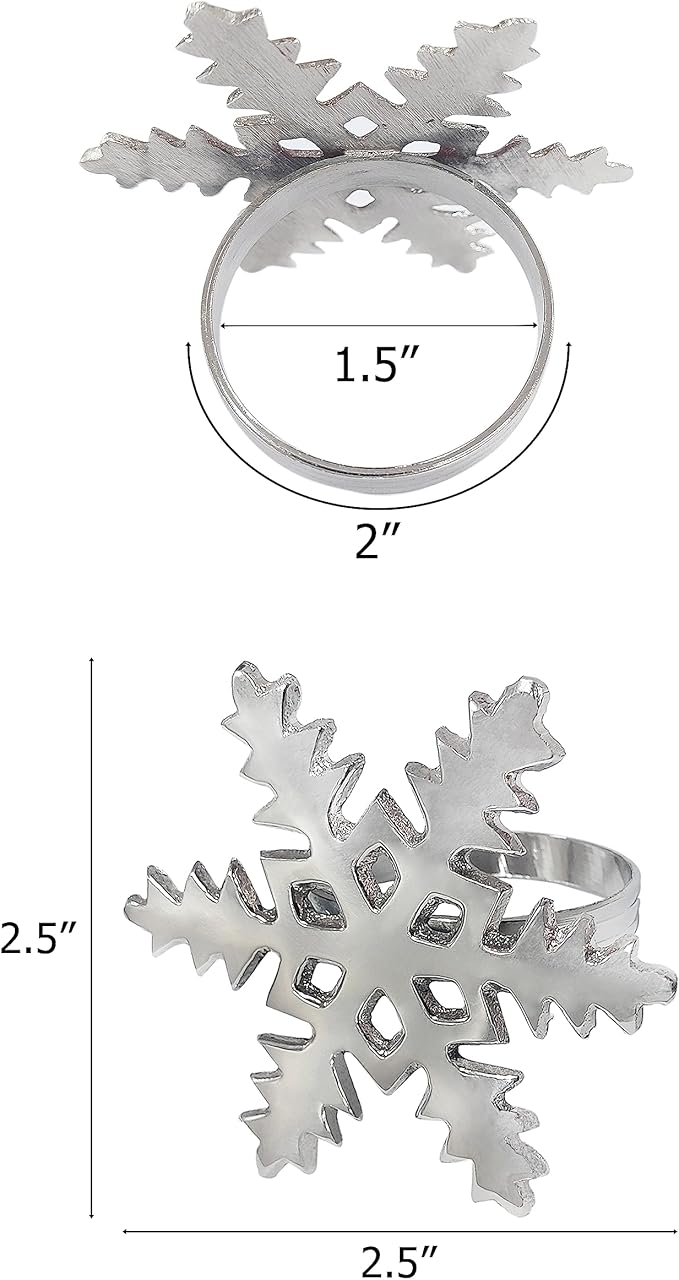Snowflake Napkin Rings - Set of 8